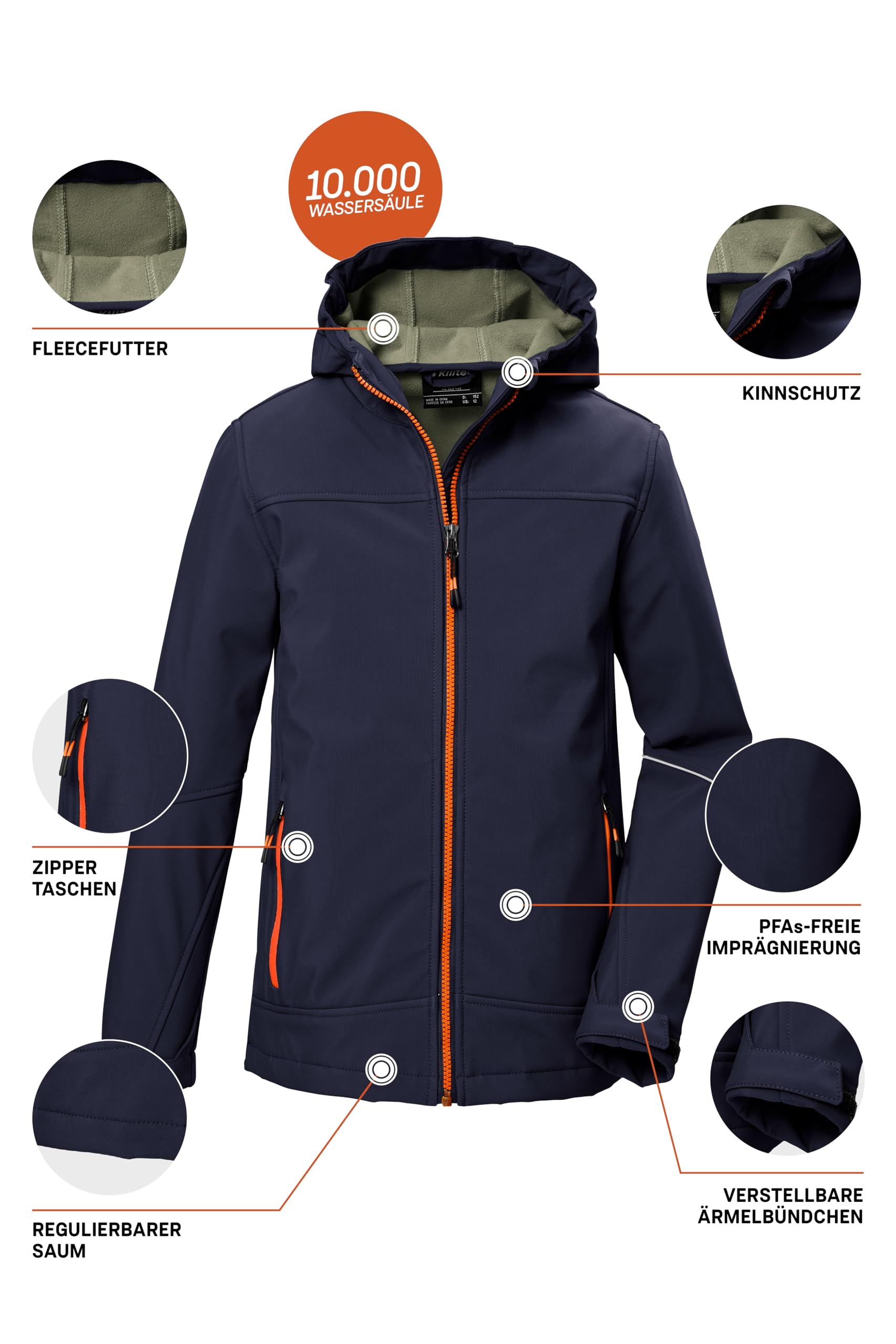 Killtec Kow 366 Bys Sftshll Jckt Veste softshell/d'extérieur avec capuche Garçon