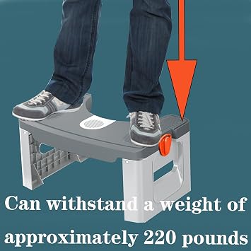 Toilet Stool, Ergonomic Bathroom Poop Stool for Squatting Posture, Portable Plastic Potty Stool for Adults & Kids Foldable Bathroom Leg Raiser Stand Feet - Anti-Slip Feet