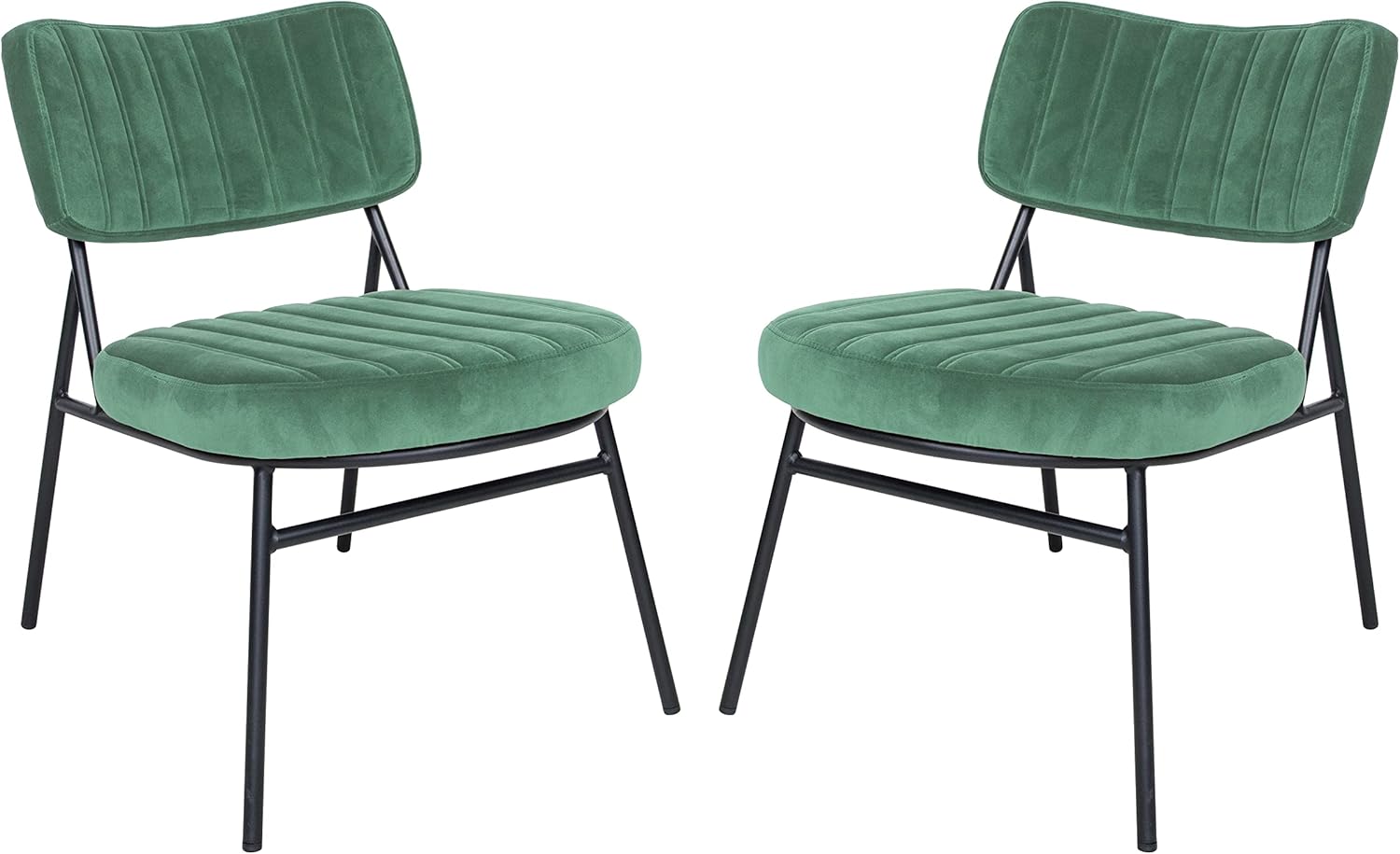 LeisureMod Marilane Velvet Accent Side Chair with Metal Frame Set of Two | Elegant & Versatile Seating for Living Room, Bedroom, or Office | Stylish and Comfortable Design, Turquoise