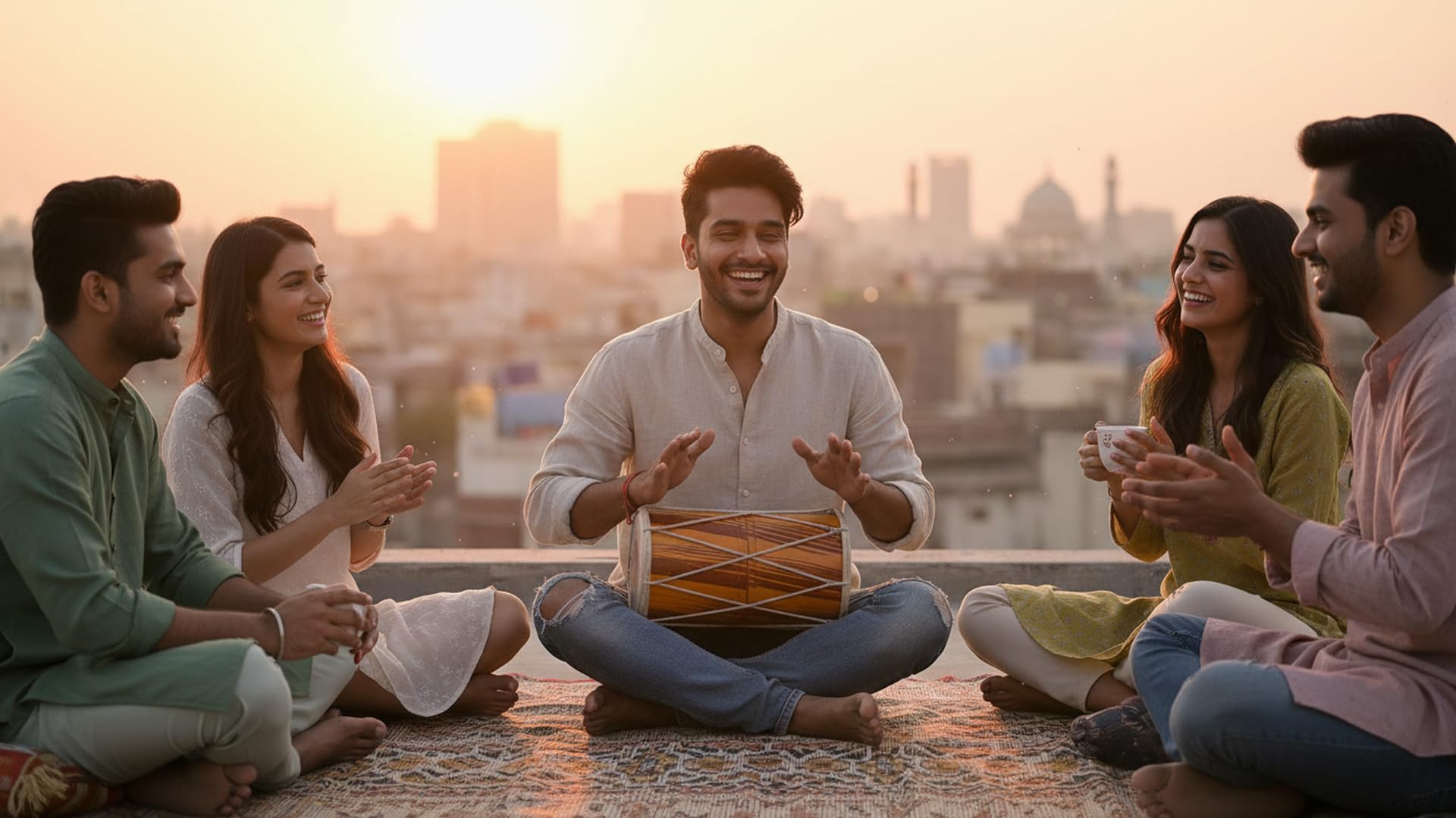 Fatto a mano in legno e pelle classica indiana Folk Tabla Drum Set batteria a percussione a mano Strumenti musicali del mondo Punjabi Dhol Dholak Dholki Divertimento per adulti Compleanno