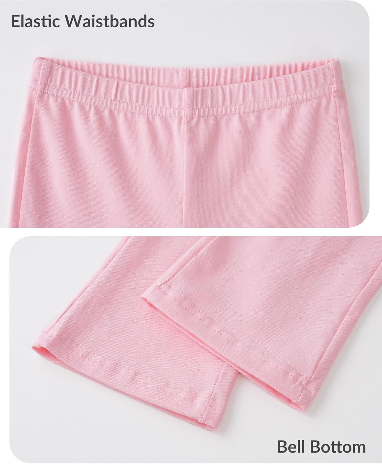 Witwot 3 Pack Baby Girls Flare Pants Soft Cotton Toddler Bell Bottom Leggings Infant Clothes Size 18M-5T - Image 6