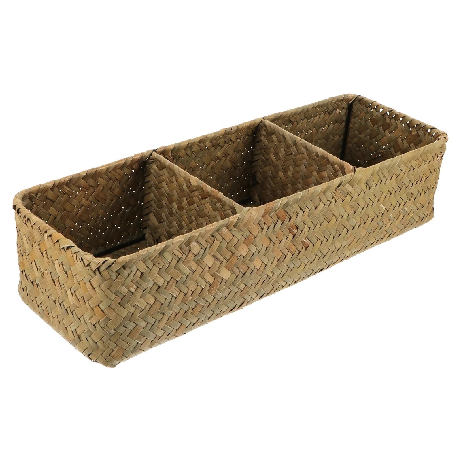 Woven Storage Box Desk Bins Containers Straw Case Desktop Baskets Boxes Sundries ganizers For Storage