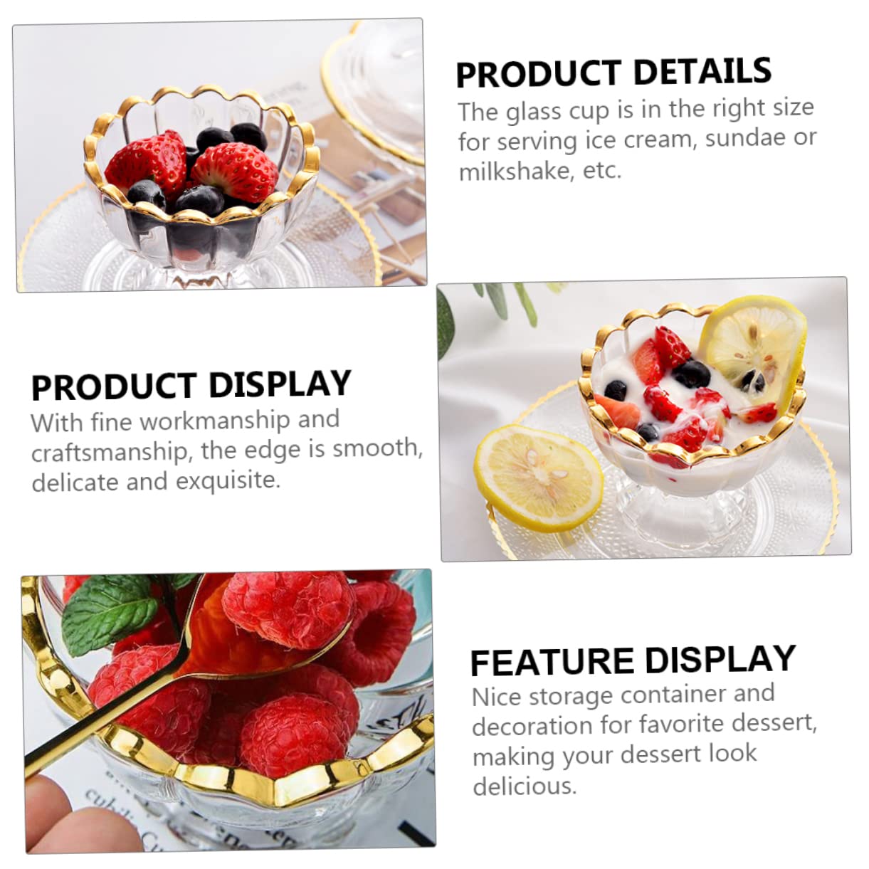 Alipis 4 Pz coppa gelato bicchiere tazza friends tazze del deserto ciotole trasparenti per budino tazze da dessert insalatiera tazza di budino di Monouso di mousse dolce