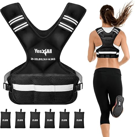 Yes4All Adjustable Weighted Vest with Reflective Strip