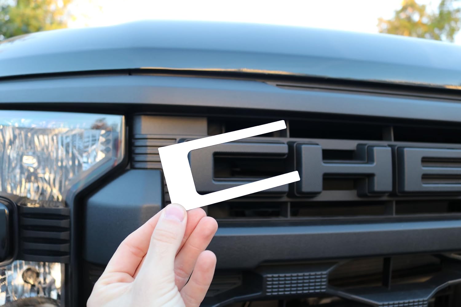 Custom Grill Letters Inserts compatible with 2022-2024 Silverado Custom 1/16" ABS Plastic White