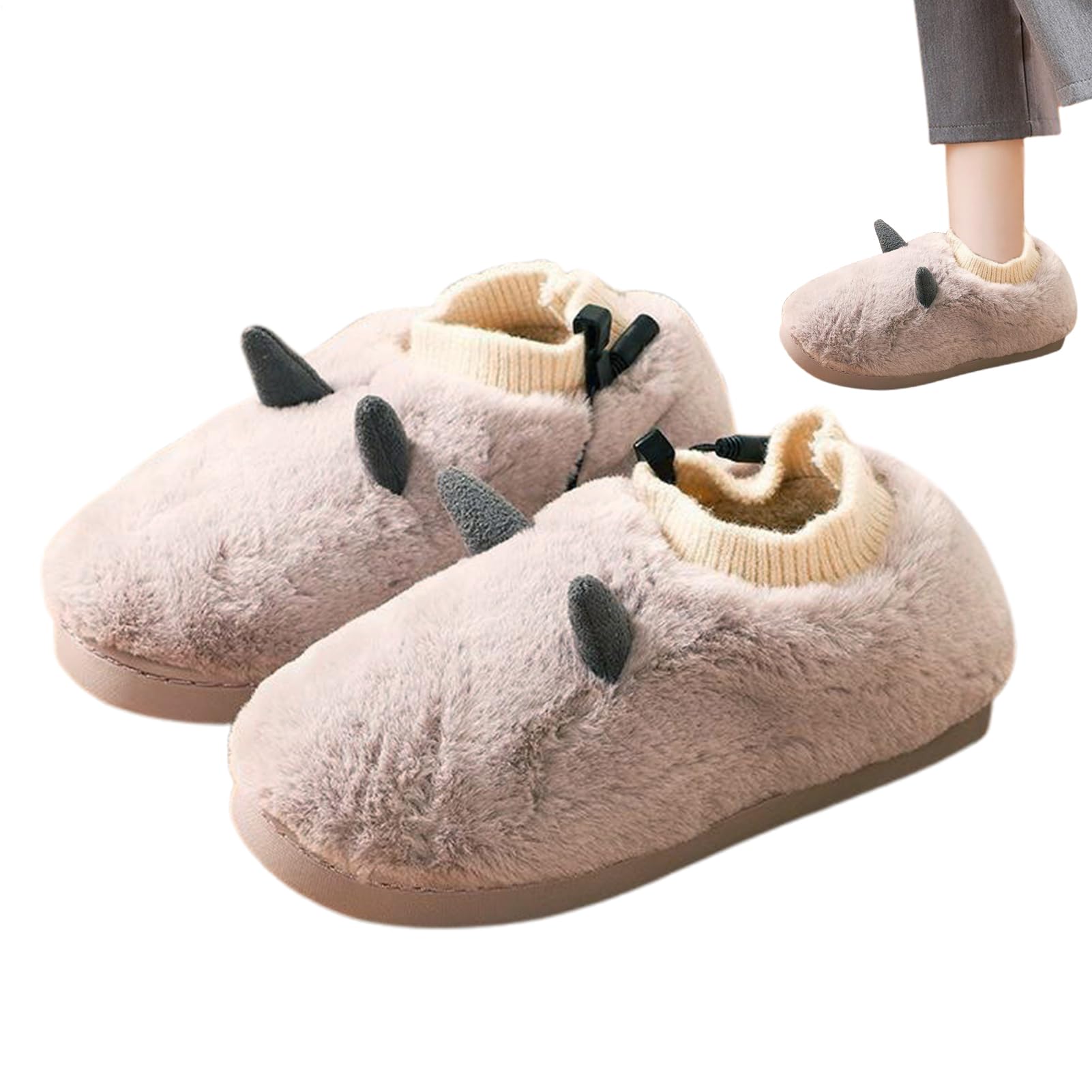 Pantofole Riscaldate Donna Scarpe Da Casa Riscaldate Con Alimentazione USB | Pantofole Di Peluche Utilizzabile A Casa, Per Viaggio E In Camera Da Per Piedi Caldi