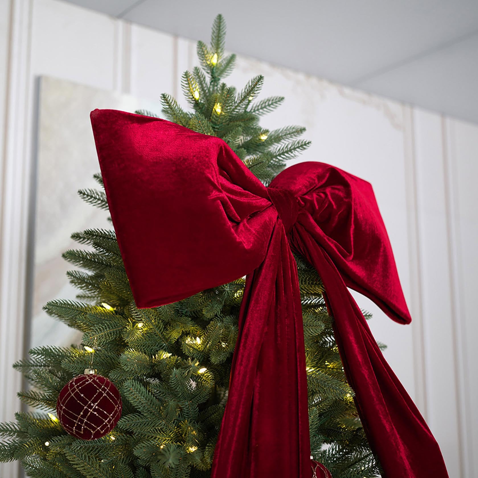 Fiocchi natalizi extra large in velluto, 70 x 180 cm, decorazioni giganti per alberi di Natale, decorazioni per ghirlande di casa, fondali da parete, decorazioni per feste di compleanno e matrimoni