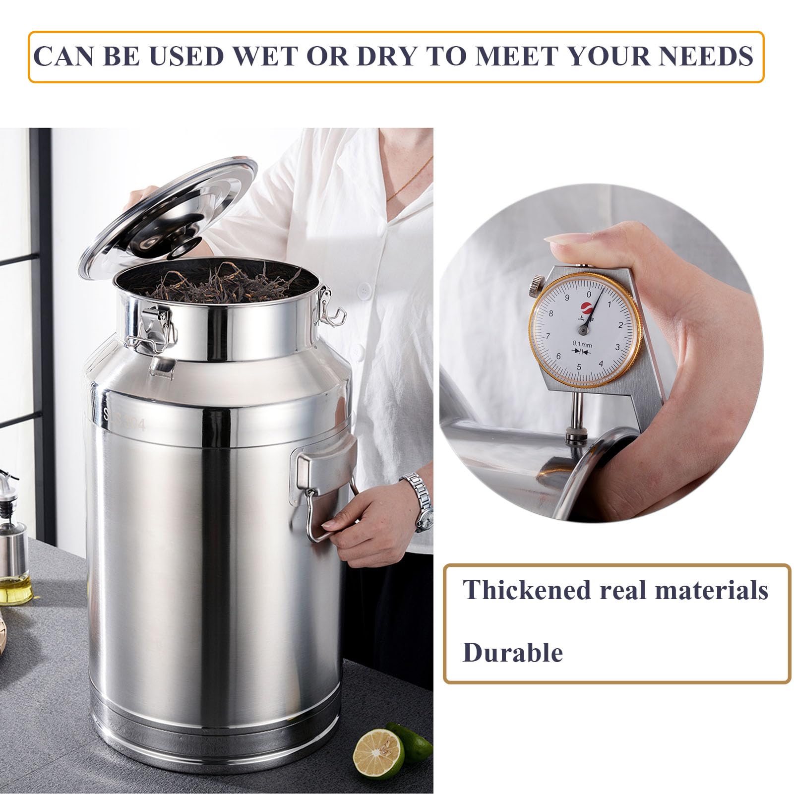 Edelstahl Milcanne - Cubo hermético para vino con tapa, contenedor de almacenamiento y transporte para vino, bebidas y alimentos, perfecto para fiestas y eventos al aire libre