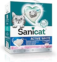 Sanicat - Arena Aglomerante Active White con Flor de Loto, Hecha de minerales naturales con control de olor garantizado,...