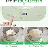 Vista 2 de Electric Dough Maker with Ferment & Weighing Function, 5.2QT Dough Mixer with 304 Stainless Steel Bowl, Flour Kneading Machine for Pizza Bread