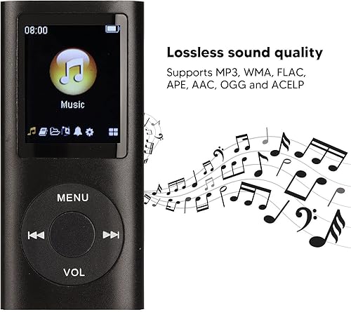 Miniatura 4 de Reproductor de música digital, reproductor de MP3 ultrafino compatible con la mayoría de formatos de sonido, compatible con tarjeta de memoria,
