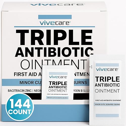 ViveCare Triple Antibiótico Ungüento - Crema antibacteriana tópica para curar y tratar infecciones - Suministros de botiquín de primeros auxilios,