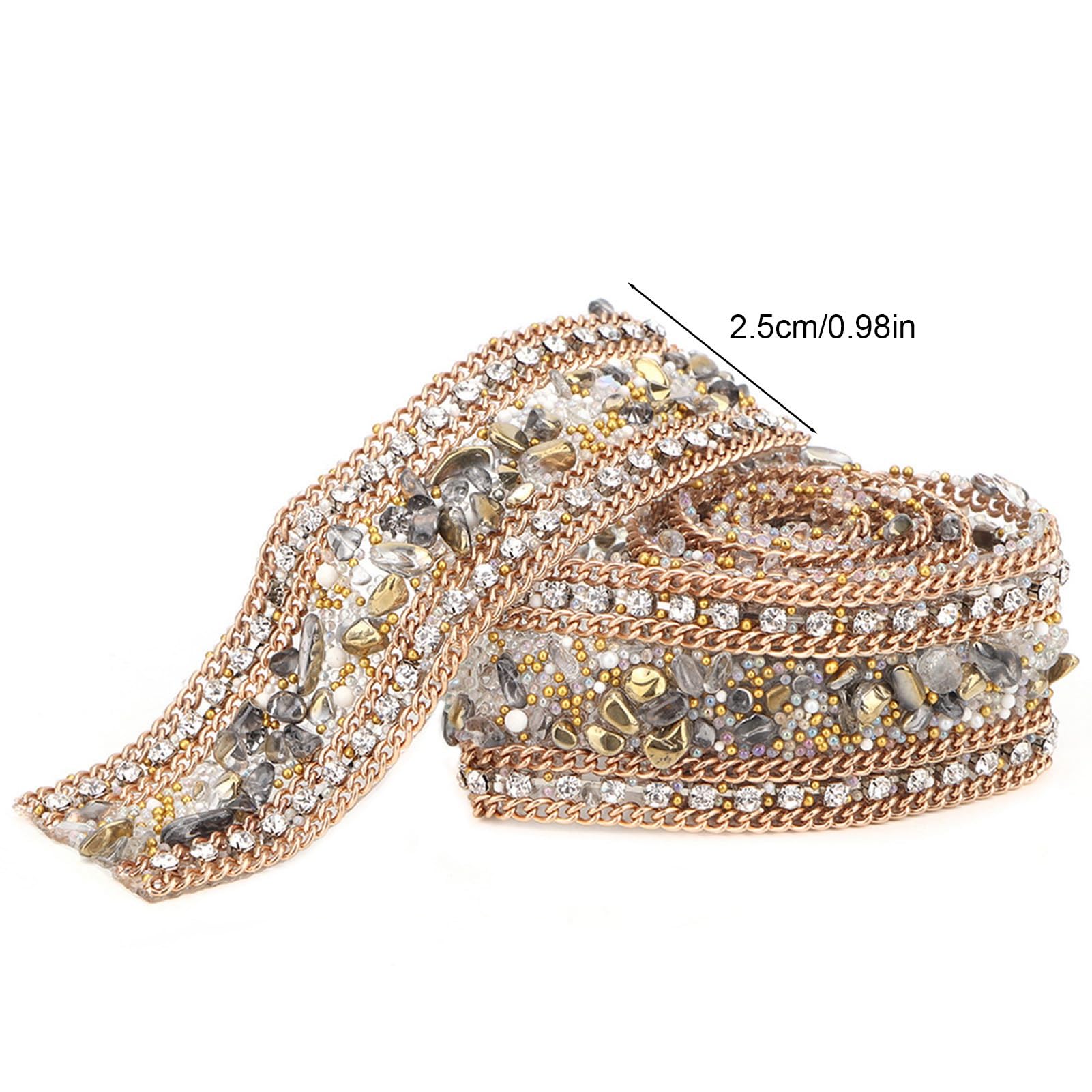 Ruban Strass, 0.8 ''×2m Bling Cristal Strass Rubans Diamant