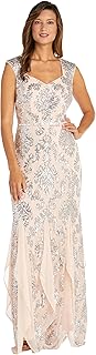 Sequin Fleur De Lis W/Envelope Godet Dress - Buy now