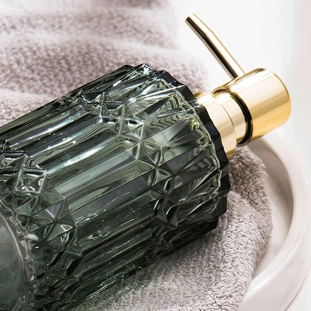 カウンタートップソープディスペンサー ガラスソープディスペンサー カウンタートップ ポンプボトル ローションコンテナ ポンプ付き 1