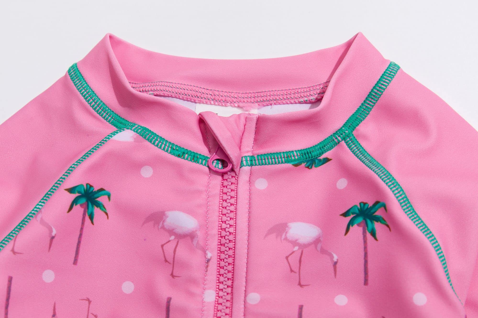 BONVERANO Costume intero da bambina UPF 50+, protezione solare a lunghezza intera, con cerniera e cappellino parasole.