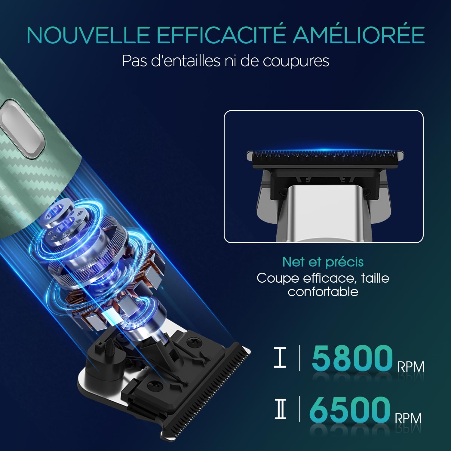 VOYOR Tondeuse Corps Homme,Rasoir Corps Pour Aisselles,Visage,Maillot,Poils,Tondeuse Intime Homme,Rechargeable Par USB,Tondeuse Partie Intime Étanche (Vert)