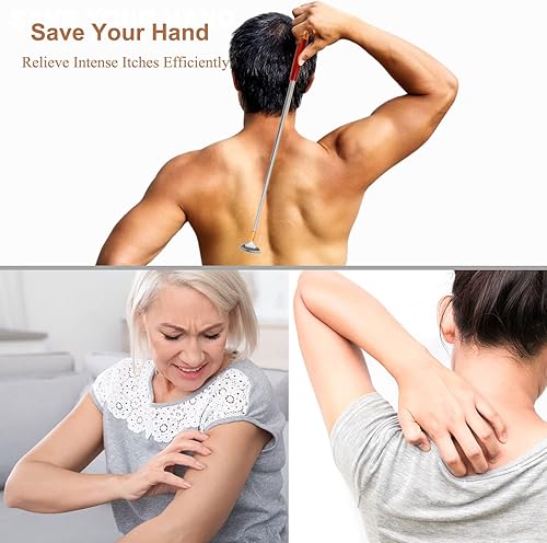 Miniatura 10 de Aznrszy 2 rasguños de espalda, rascadores de metal extensibles para adultos y niños, 2 tamaños de largo de 20 y 24 pulgadas, garra de rastrillo,