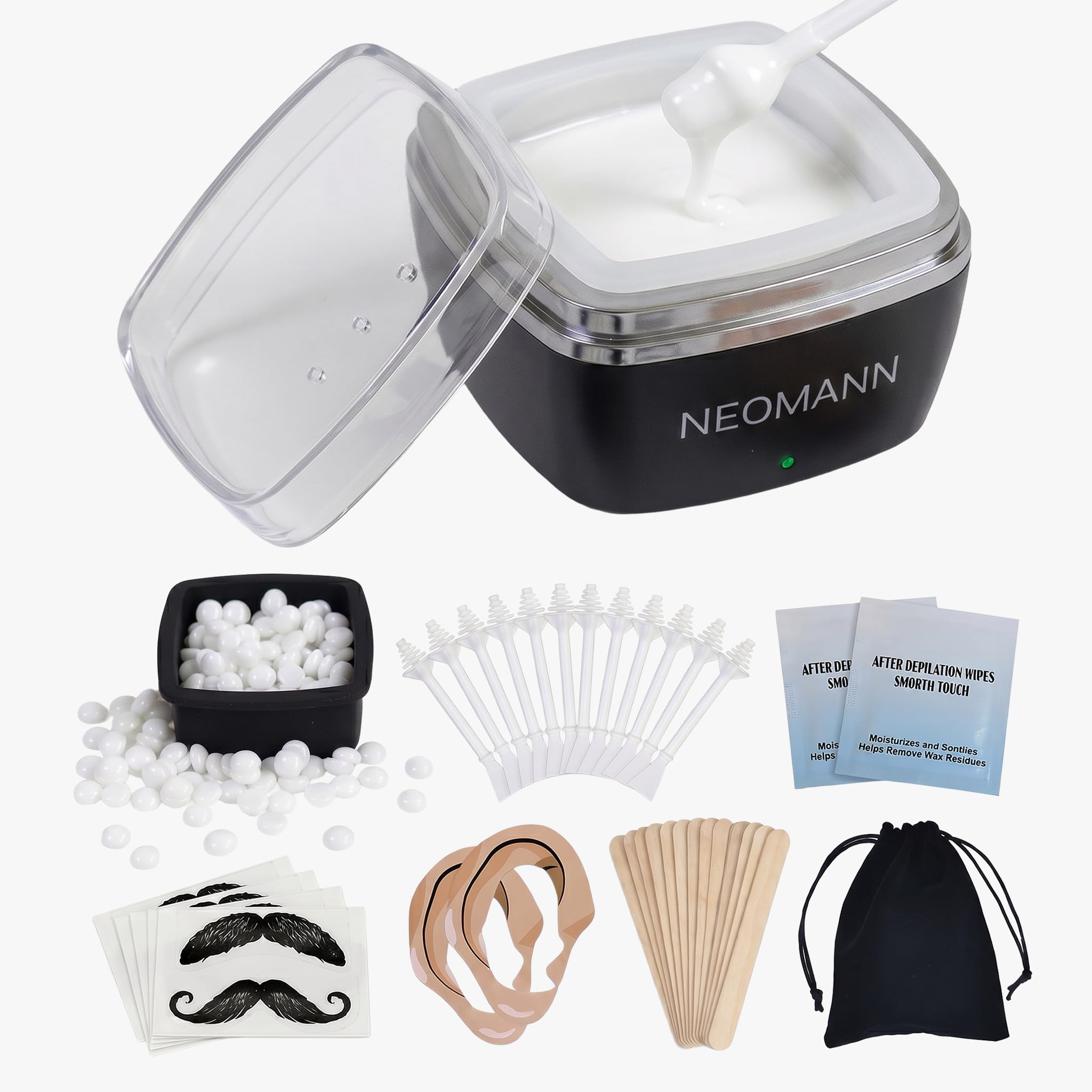 Nose Wax Kit Men, Nose Ear Hair Waxing Kit with 100g Wax, 40 Sticks Waxer Mini