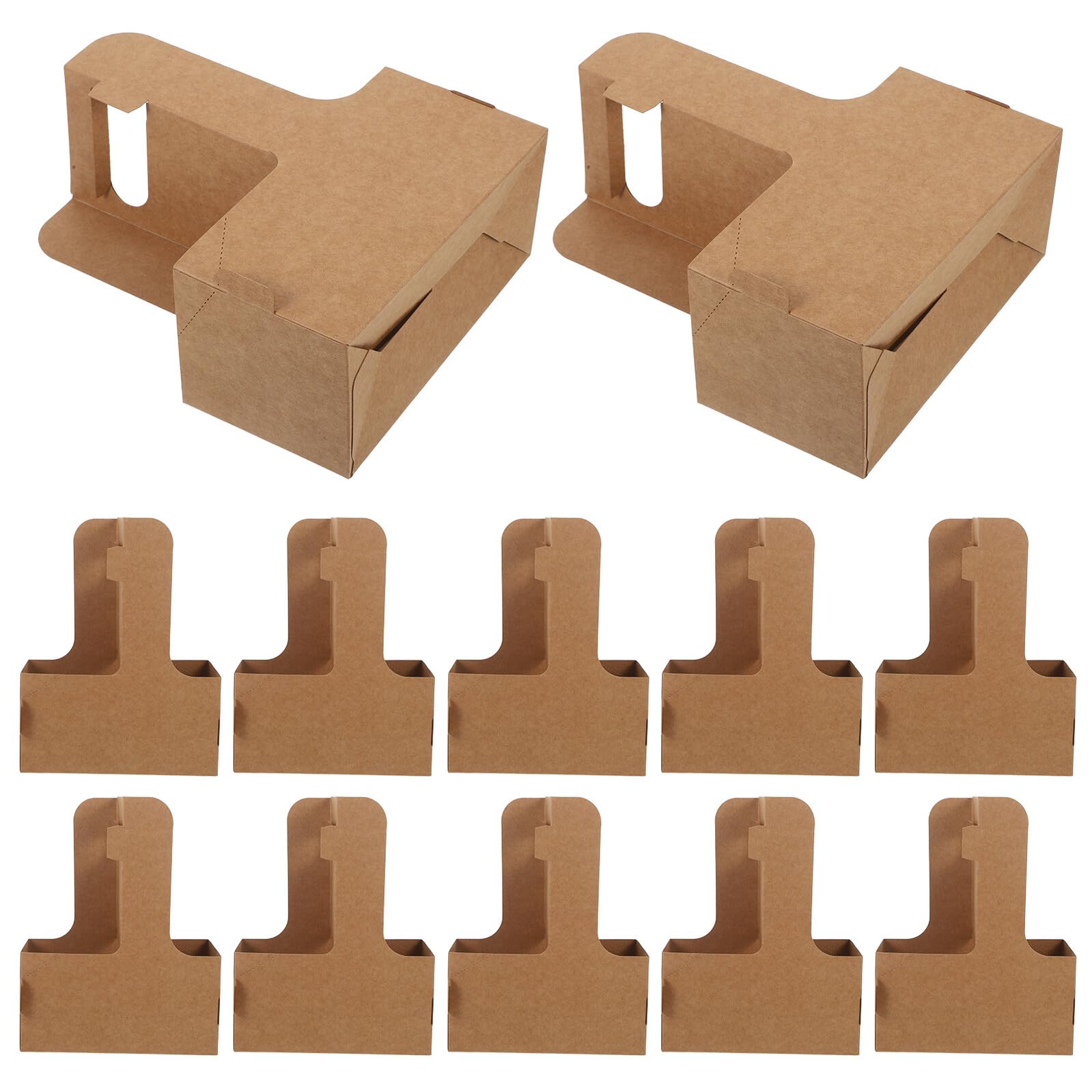 Holibanna 30 Unidades Posavasos De Mano De Papel Kraft Accesorios De Entrega De Comida Portavasos De Café Portavasos para Llevar Light Brown Reutilizable