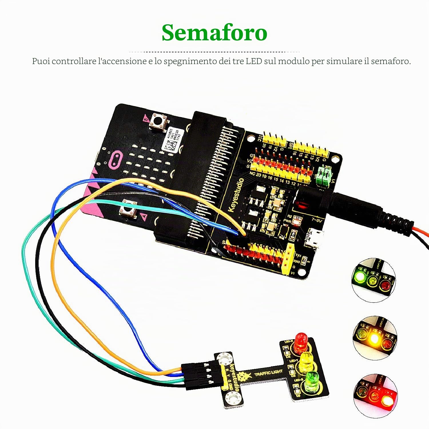 KEYESTUDIO BBC Micro:bit 37 In 1 Sensor Kit per micro bit V2 V1 (non include Micro:bit Board), con scheda di breakout relè, cavo jumper, modulo display LCD, blocchi e codice Python