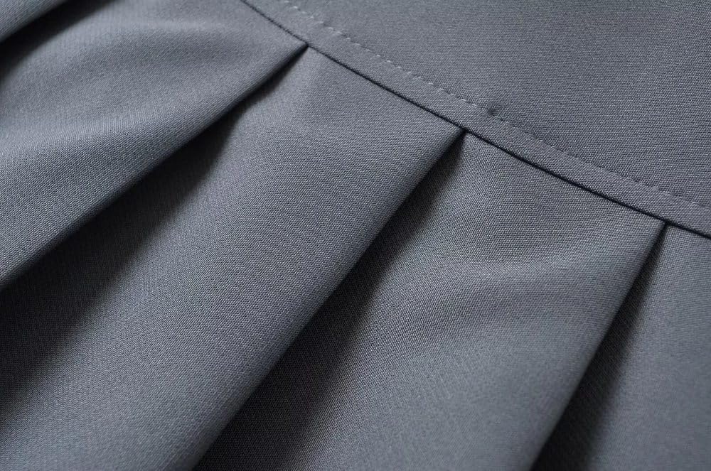 Jupe Courte Femme - Été avec Ceinture Décoration Taille Haute Jupe Plissée Femmes Mince A-Ligne Mini Jupe Skort