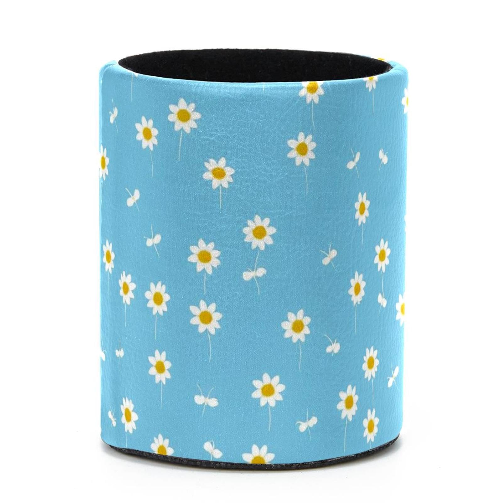 VAPOKF Round Pencil Holders for Desk, Daisy Pen Holders Pen Pot Makeup Brushes Storage Desktop Stationery Supplies Organiser for Home Office