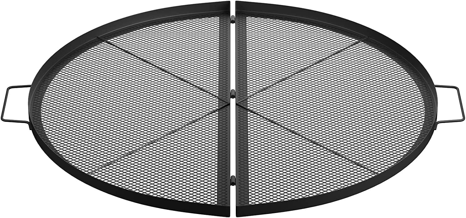 VEVOR Foldable Fire Pit Grate, Round Heavy Duty XMarks BBQ Grill with