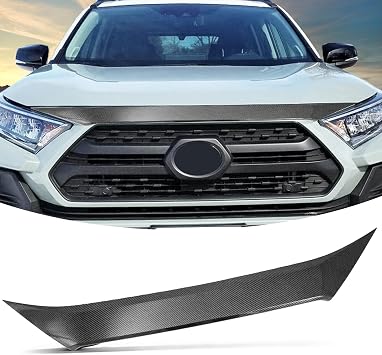 Hood Deflector Protector Compatible with Toyota RAV4 2025 2019-2024 Adventure/TRD Off-Road Hood Protector Cover Trim Exterior Accessories Bumper Guard Carbon Fiber