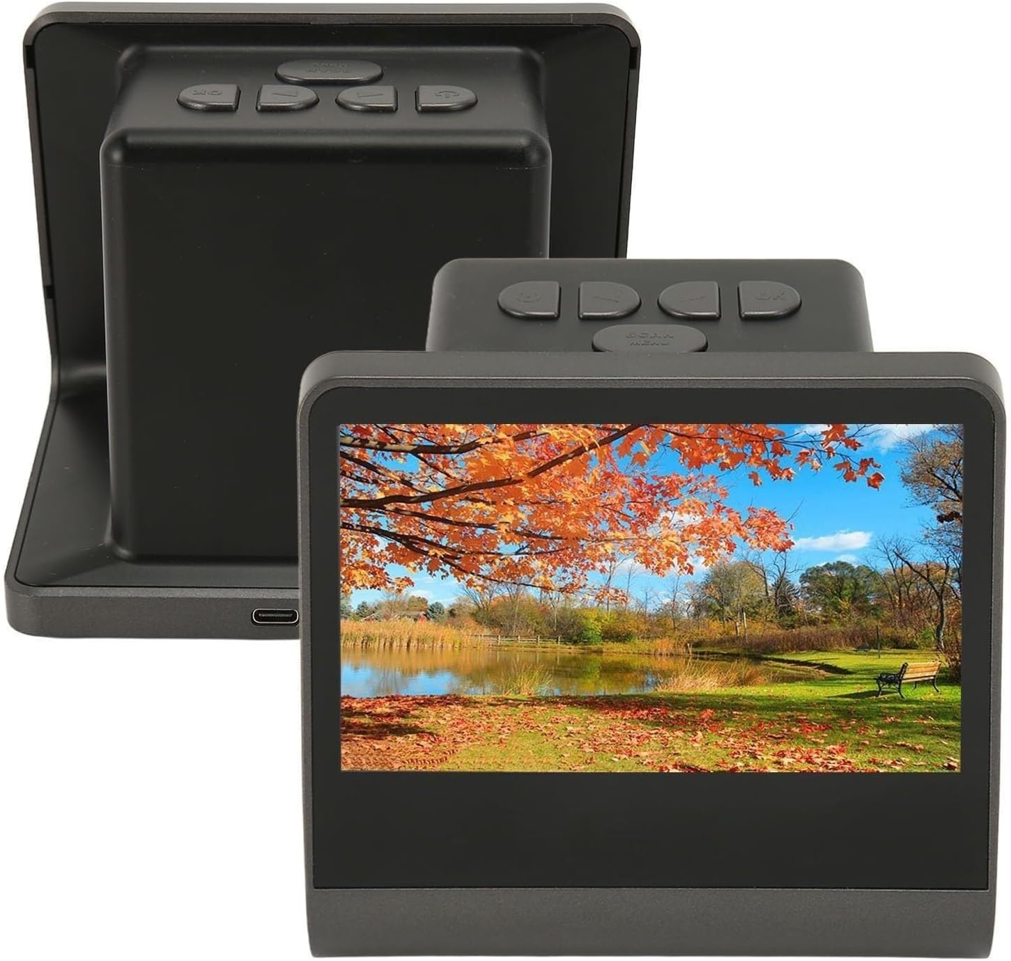 HD Screen Film Scanner 24MP/48MP Pixel 5 Inch, Support 35mm/135mm/126mm/110mm/8mm Color Positive and Negative Film