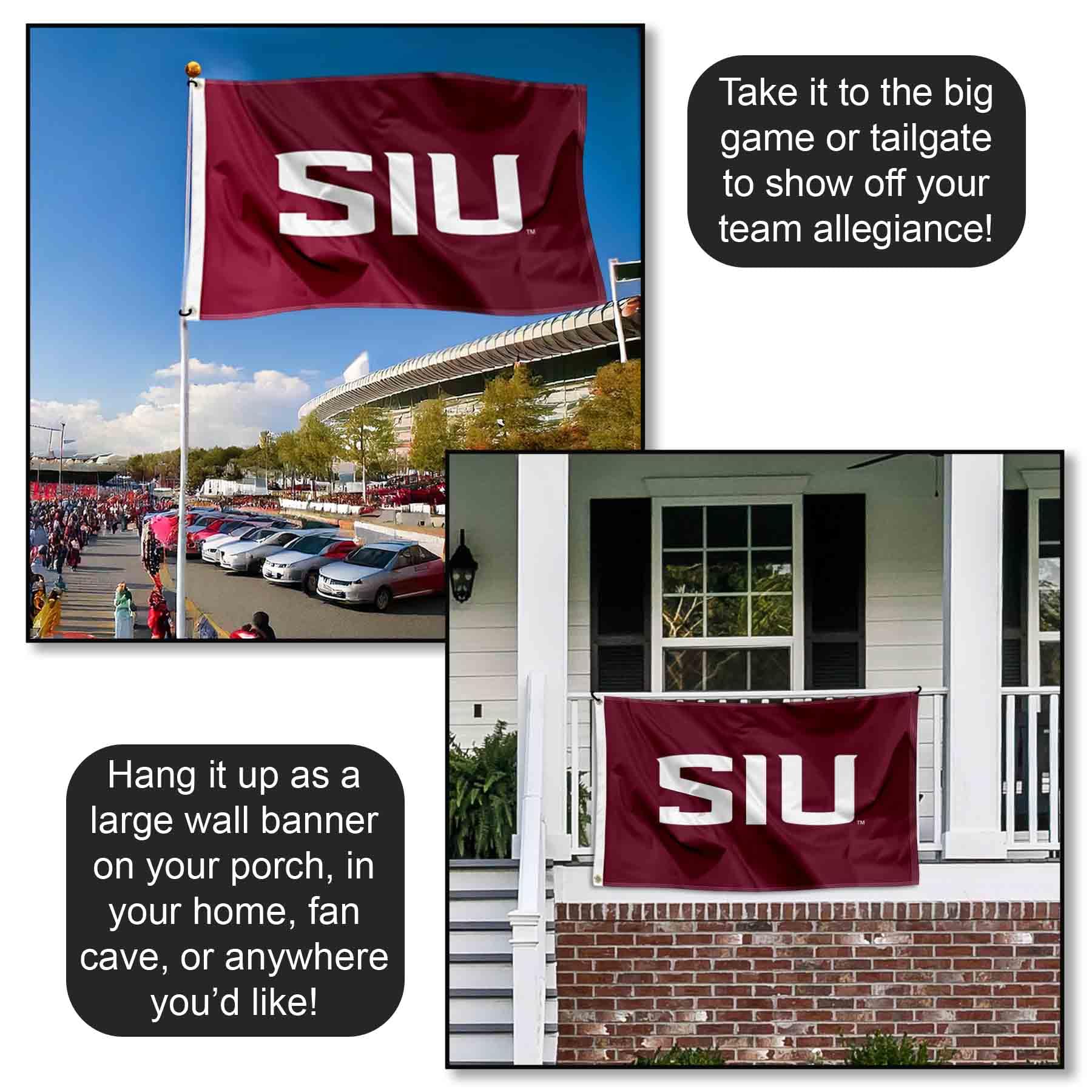 Southern Illinois Salukies House Flag Banner - 30x40 Inch Officially Licensed Polyester Flag With Pole Sleeve