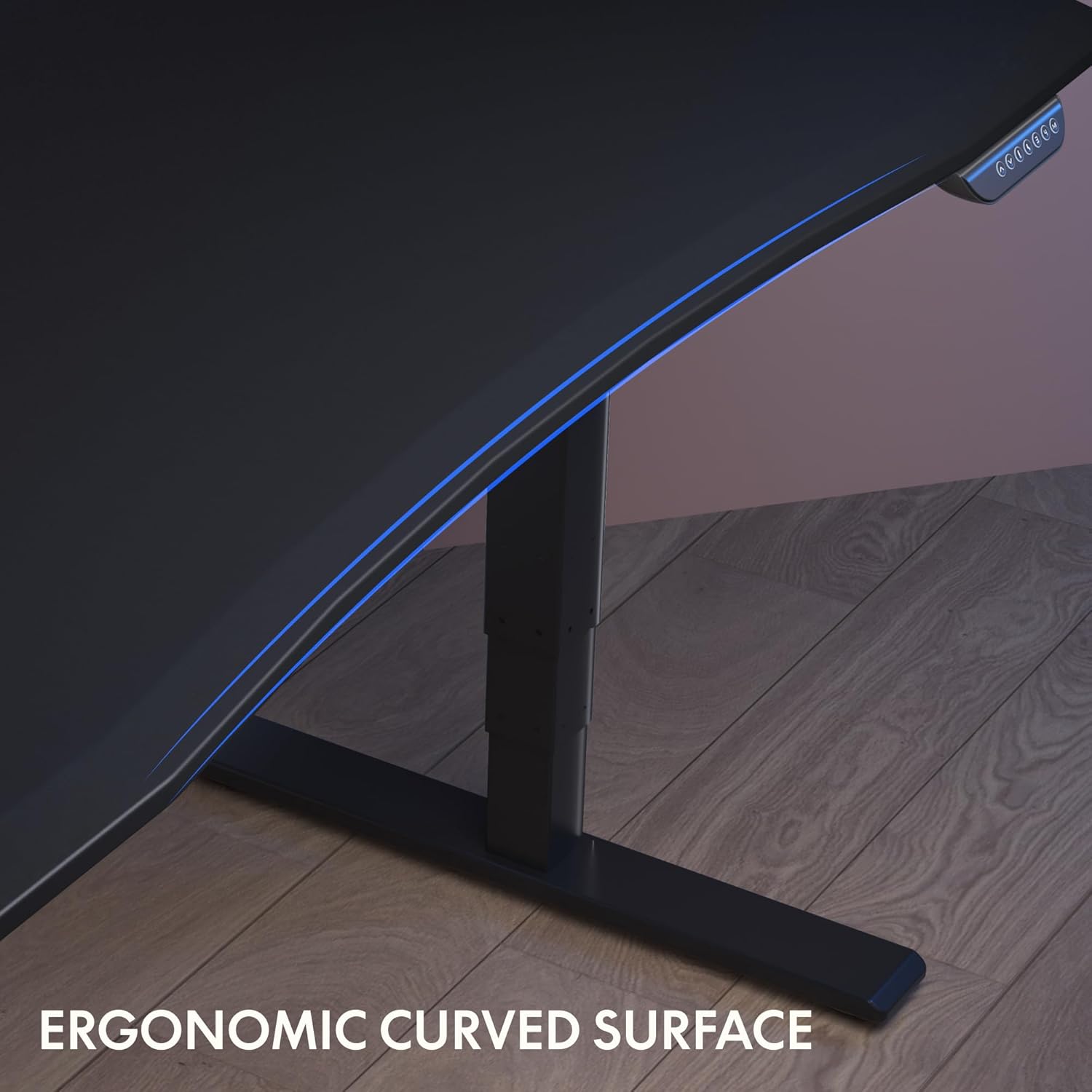 FLEXISPOT E6 Gaming Standing Desk 55x28 in Electric Adjustable Height for FPS Games Computer Desk for Home Office Gamer with Dual Motors Whole Piece Top (Black Frame + Black Top)