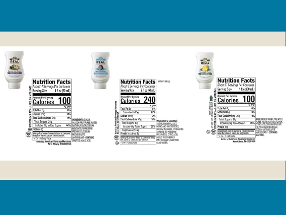 Real Infused Exotics Fun in the Sun Essentials Variety Pack: Cream of Coconut, Pineapple, and Passion Fruit (Pack of 3, 16.9 FL OZ Bottles)