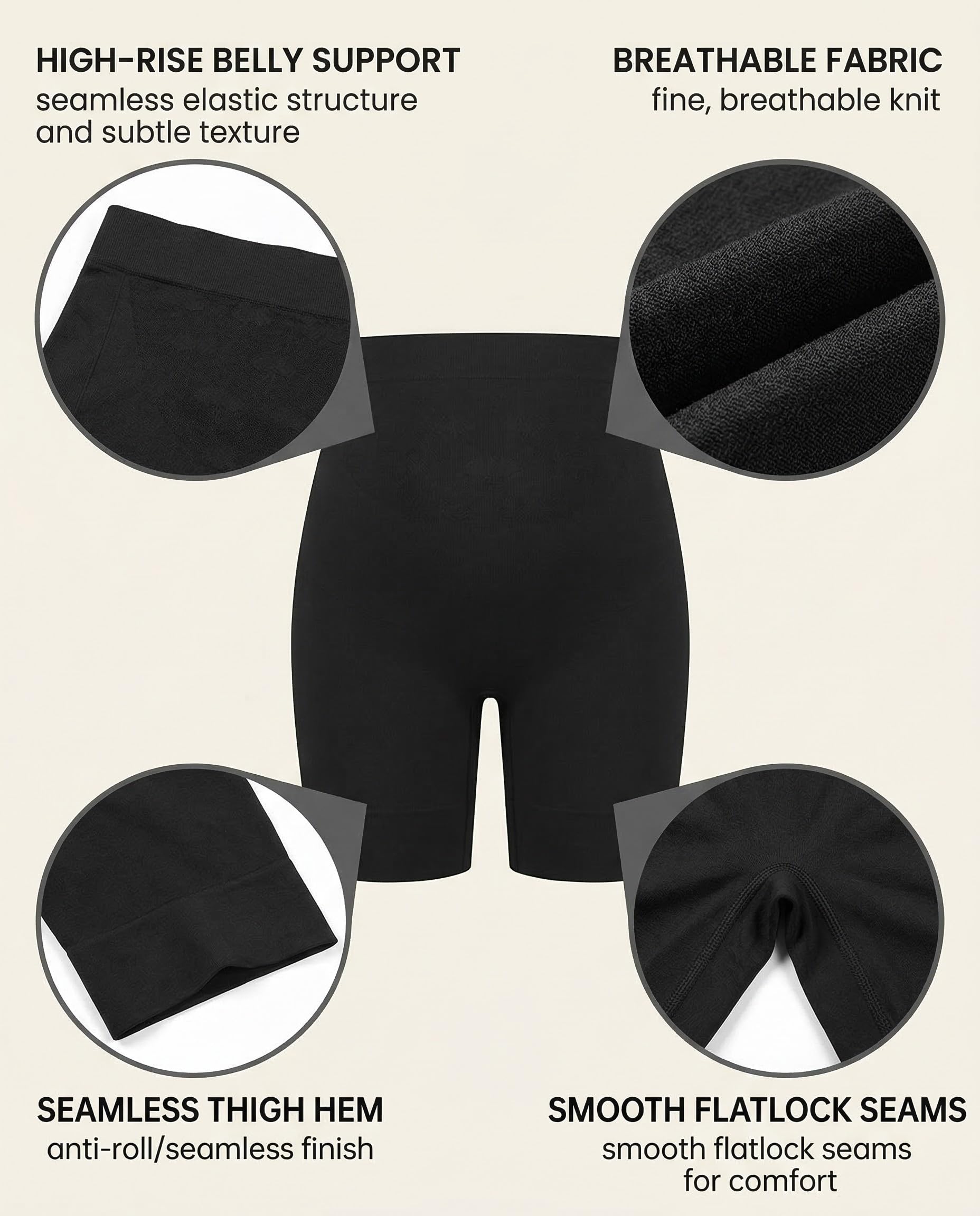 HSIXHAF Bragas Embarazada Cintura Alta Pantalon Antirozaduras Mujer Verano Ropa Interior Premamá - negro/XL — view 6