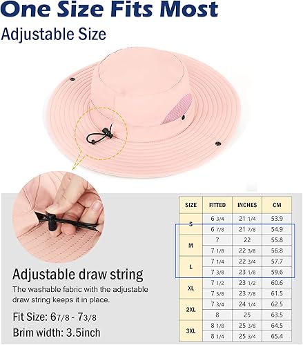 Miniatura 4 de Wmcaps Sombreros de protección solar UPF 50+ para hombres y mujeres, sombrero de ala ancha impermeable para pesca, senderismo, jardín, exteriores