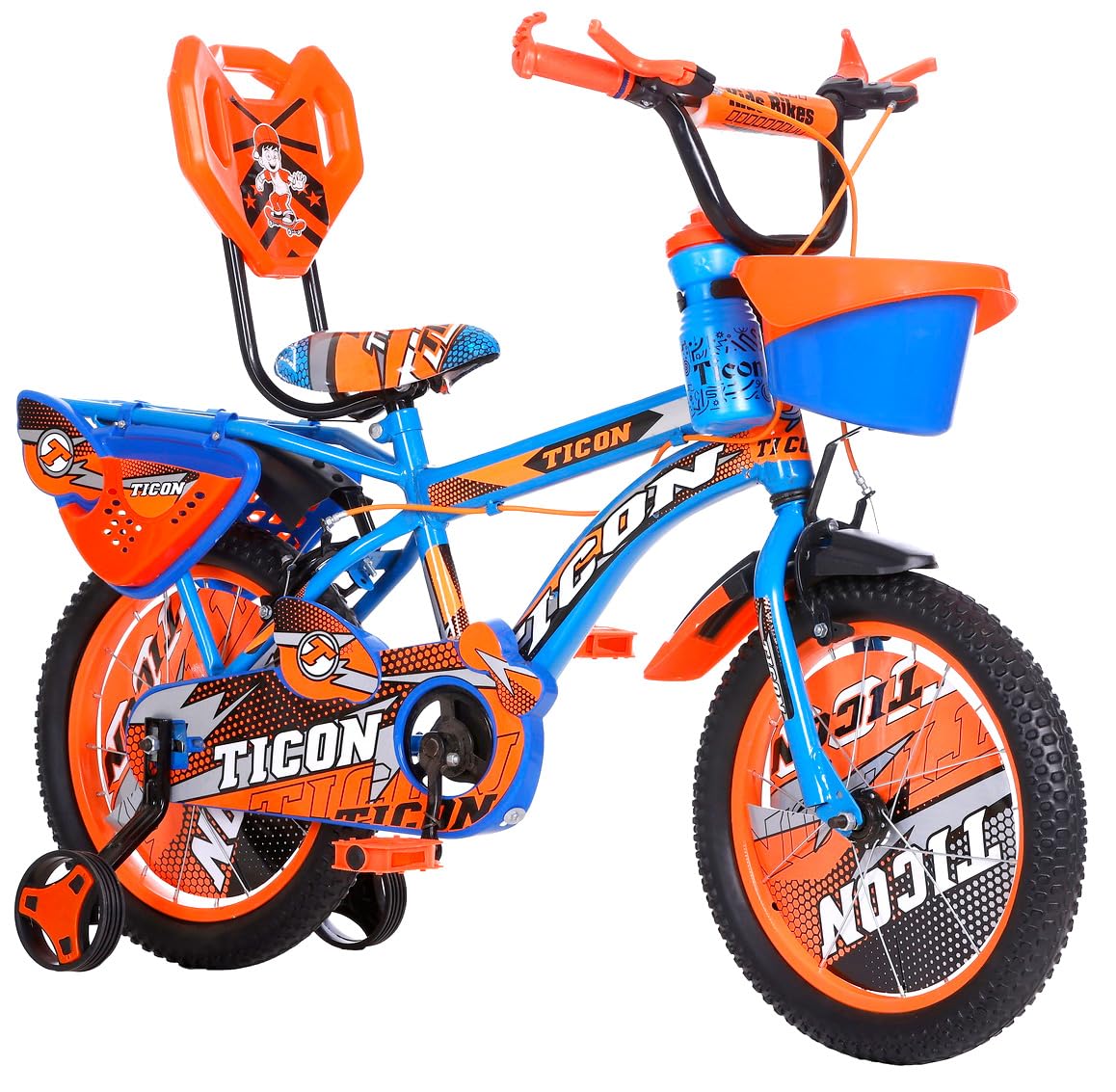 Buy Simran International Ticon 16T Blue Orange Steel Rim Tubeless