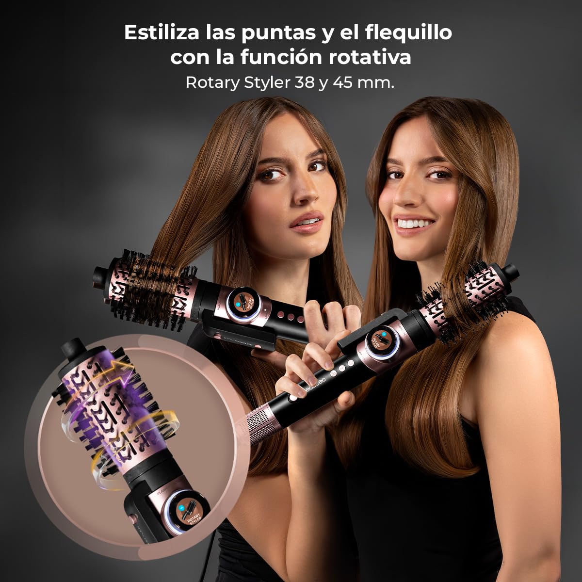 Cecotec AirGlisse 8in1 Cepillo de Aire Moldeador Multifunción 1400W 110000rpm Champagne