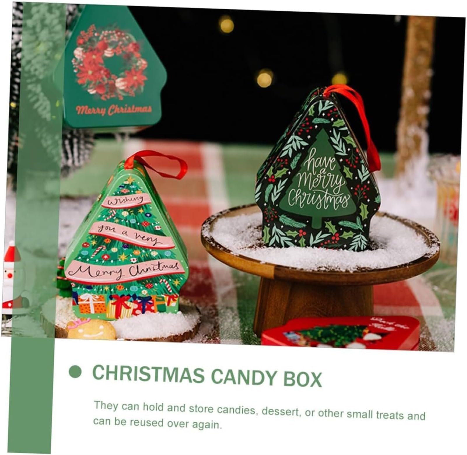 Scatola regalo di Natale, scatole regalo, 10 Barattoli di caramelle di latta di Natale Scatola regalo di Natale Biscottiera di Natale scatola di biscotti scatola di caramelle rotonda in ferro battuto