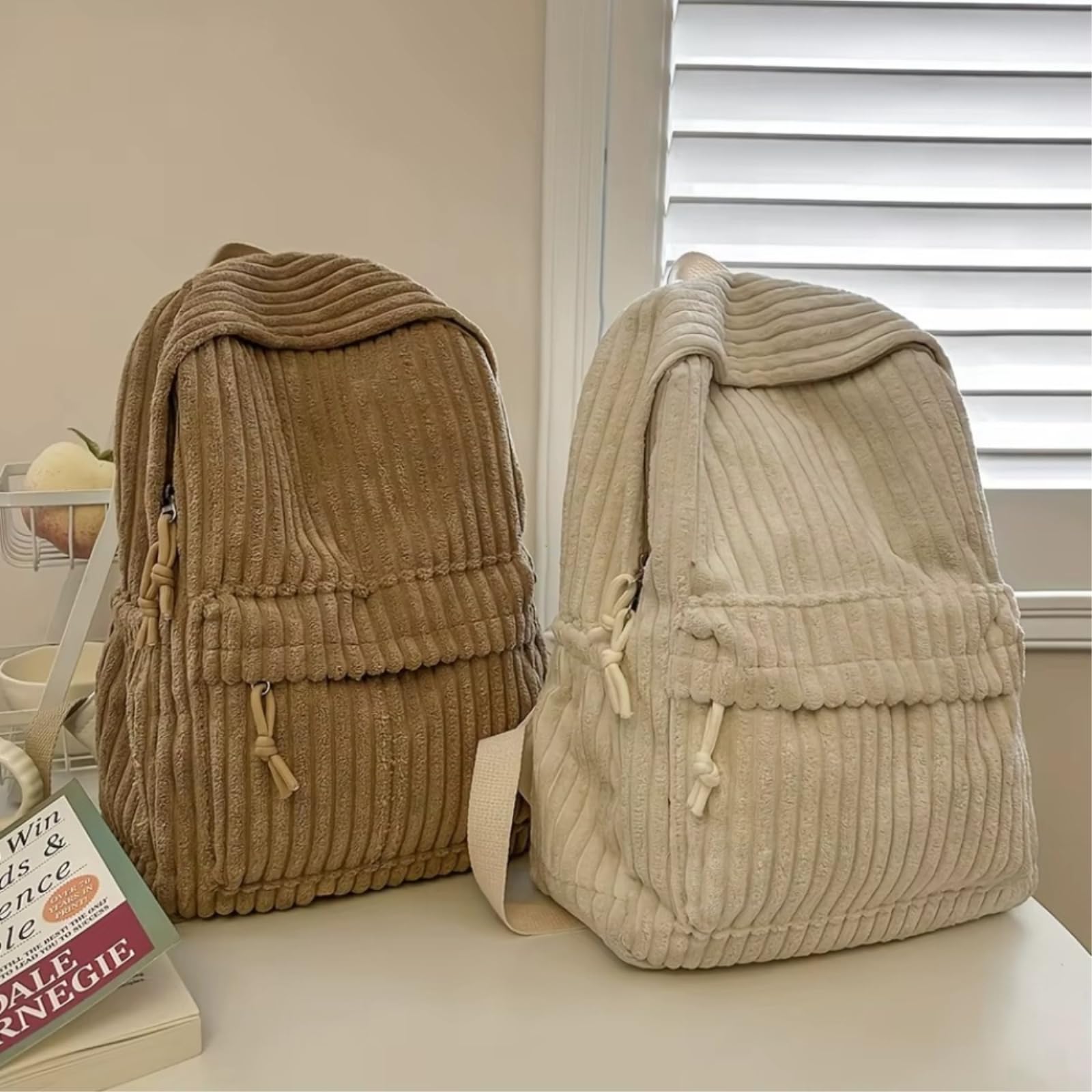 Zaino da Viaggio Zaino, Borsa Scolastica Studente di Grande capacità-Khaki