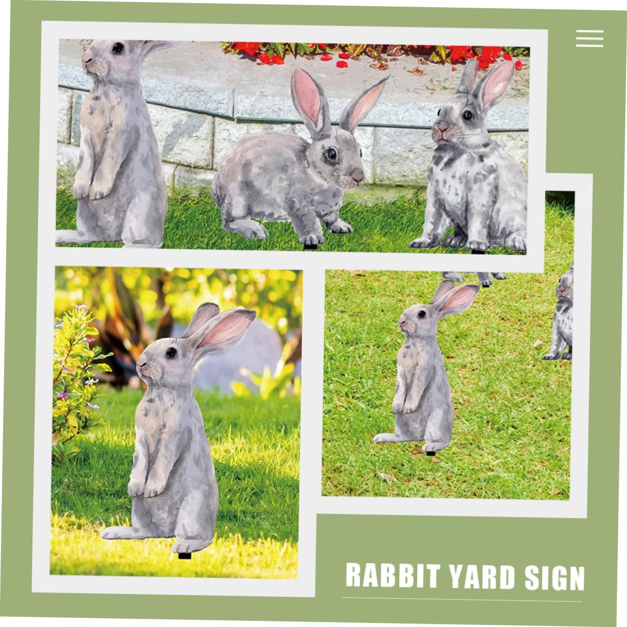 Gatuida 3 Stück Osterhasen Gartenstecker Spitz Zulaufend Hasendekoration für Gartenparty und Terrasse Außendekor