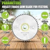 Vista 3 de 495377 491952 para sierra de pista festool 6.299 in (6 1/4"), 0.087 in, 0.787 in, 48T, ATB apto para festool TS 55, TSC 55, ATF 55 E, HK 55, HKC 55