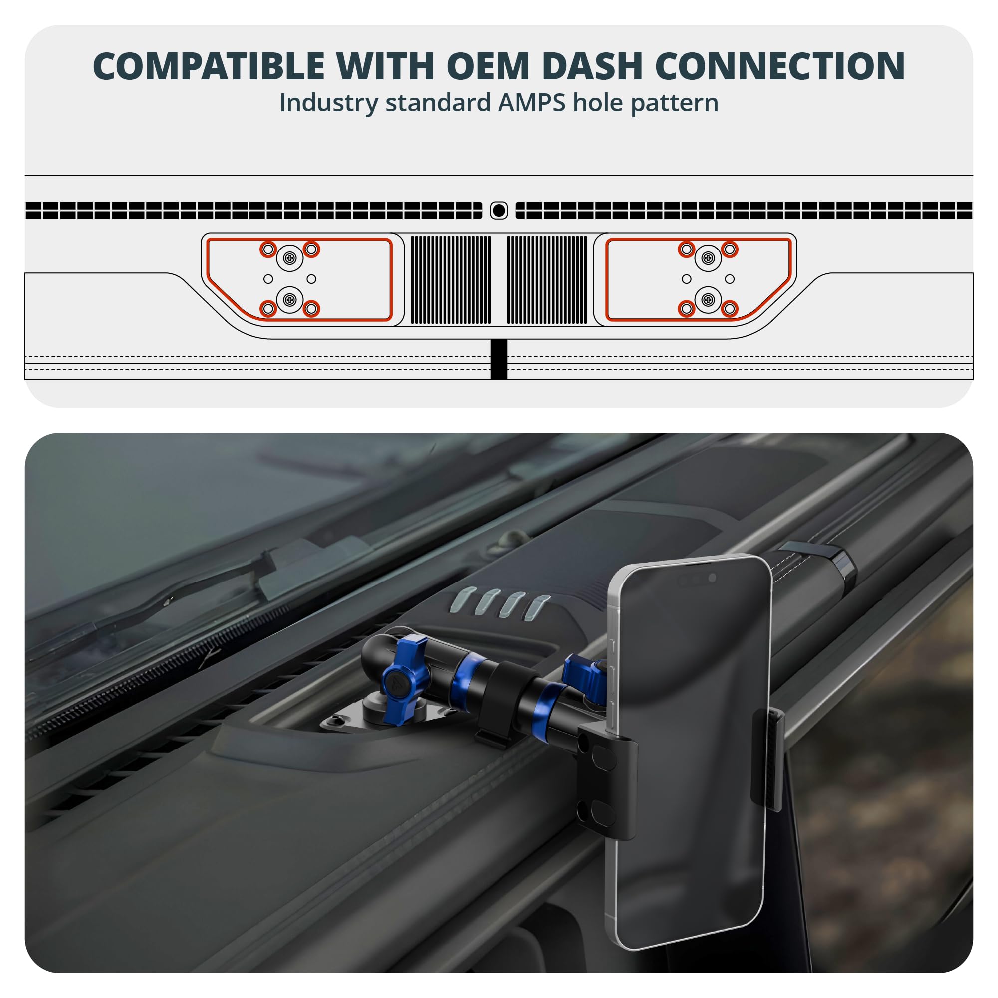 Tackform Phone Mount Direct Fit Dash Mount With MagSafe Wireless