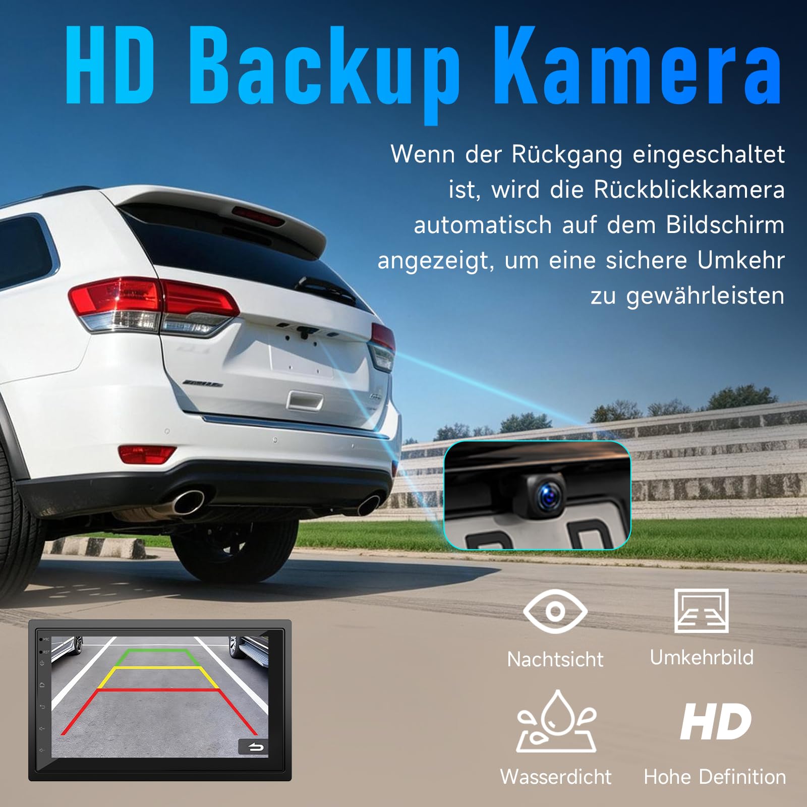 Haudio 2 Din Autoradio mit Wireless CarPlay & Android Auto, 7 Zoll IPS Bildschirm, GPS, Sprachsteuerung, LFB, FM/RDS/AM,25 UI-Designs,Rückfahrkamera, 2+64GB, für alle PKW Fahrzeuge(Aktualisierte CPU)