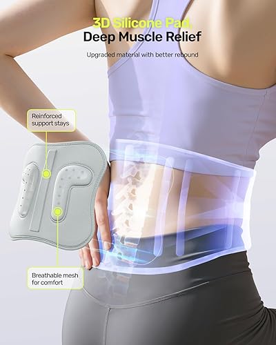 Miniatura 3 de Soporte de espalda para mujeres con sistema de soporte 9X, soporte lumbar ergonómico para aliviar el dolor, diseño de malla transpirable con