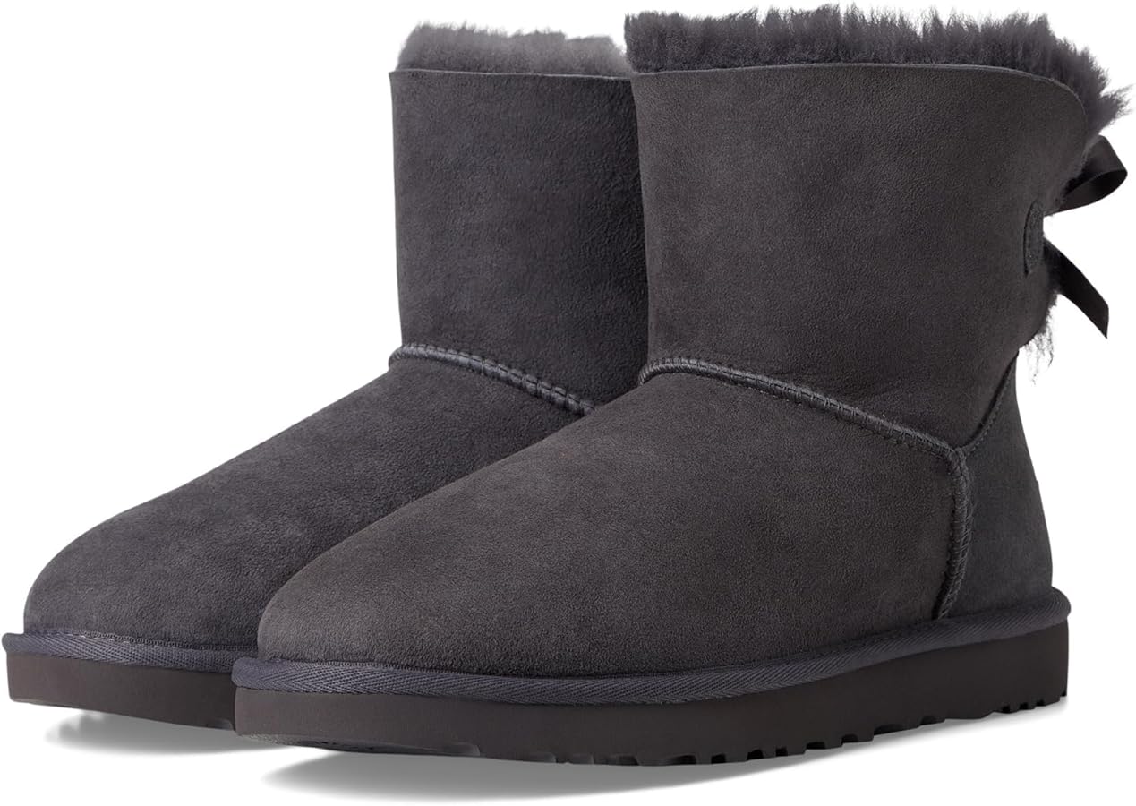 UGG Women's Mini Bailey Bow Ii Fashion Boot, Obsidian, Numeric_6