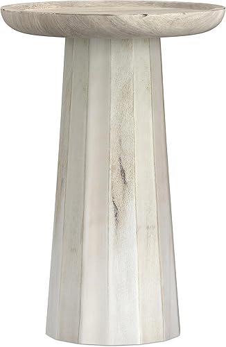 Miniatura 6 de SIMPLIHOME Dayton SOLID MANGO WOOD - Mesa decorativa redonda de madera contemporánea de 13 pulgadas de ancho en blanco lavado, totalmente montada