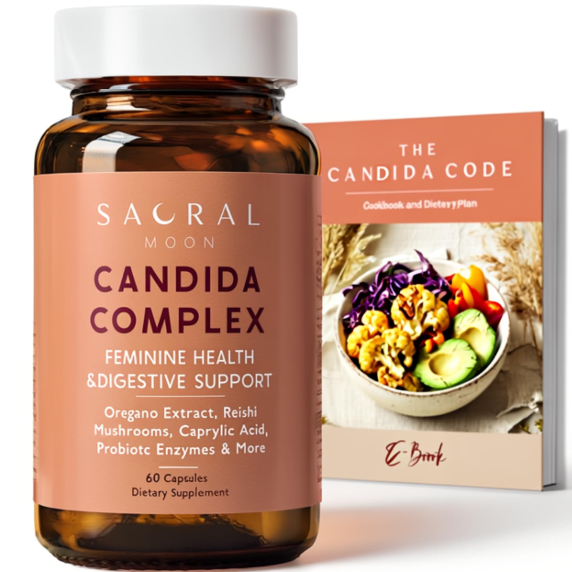 Candida Cleanse for Women – Gut & Feminine Balance with Oregano Oil, Caprylic, Probiotics, Reishi, Aloe & Black Walnut – May Help Support Digestive Comfort, Clarity, Clear Skin & Vaginal pH