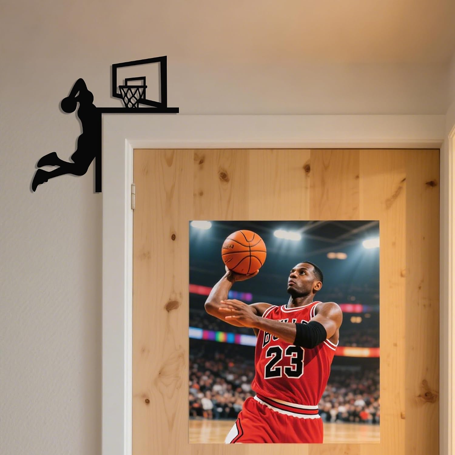 YATEASLU Dunk Basketball Door Frame Decor Sports Wall Sculpture