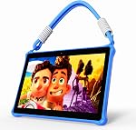 PRITOM 10 inch Kids Tablets Android 13, Tablet with Lanyard 64GB, Quad-Core, HD IPS Display, WiFi, Dual Camera, Toddler Tablet for Kids Age 3+ (Pink)