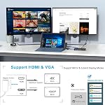 12 in 1 Surface Dock (2*HDMI +VGA), Microsoft Surface pro Docking Station Triple Display for Surface Pro 8/X/7/6/5/4/3,Laptop 4/3/2/go, Surface Book 3/2, Surface Book